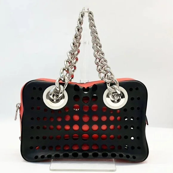 PRADA Black Leather Shoulder Bag - Picture 1 of 6